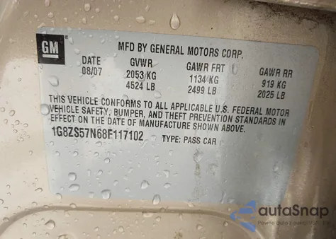 2008 Saturn Aura Xe from USA, damaged, VIN 1G8ZS57N68F117102